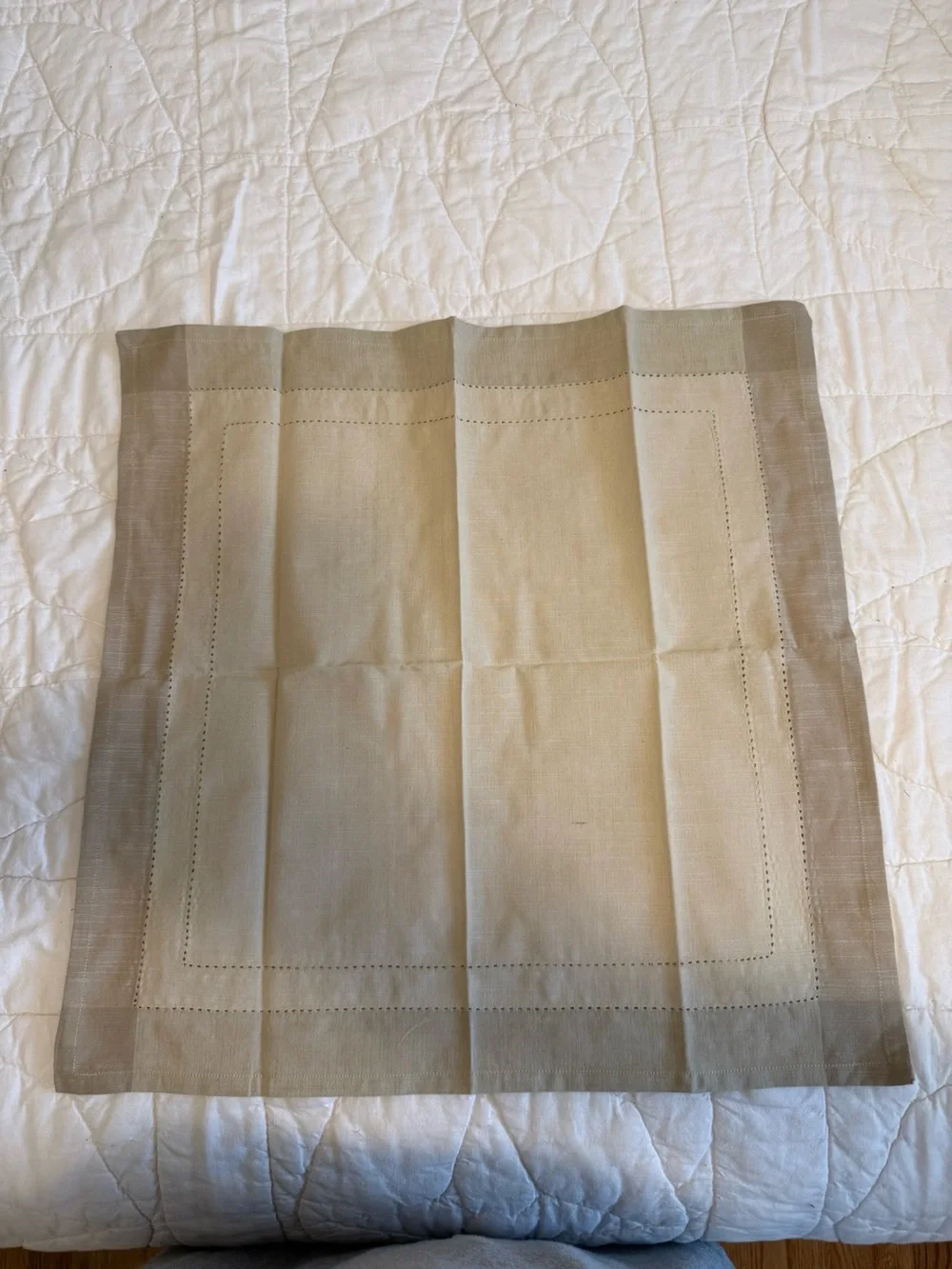 Pier 1 Neutral Taupe Hemstitch Linen Napkins - Set of 11